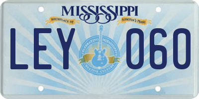 MS license plate LEY060