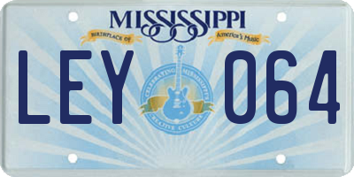 MS license plate LEY064