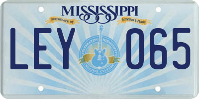 MS license plate LEY065