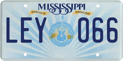 MS license plate LEY066