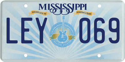 MS license plate LEY069