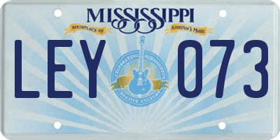MS license plate LEY073
