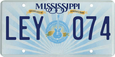 MS license plate LEY074