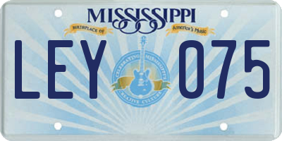 MS license plate LEY075