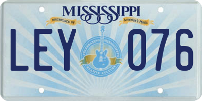 MS license plate LEY076