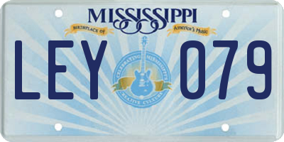 MS license plate LEY079
