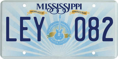 MS license plate LEY082
