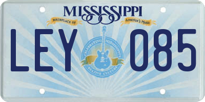 MS license plate LEY085