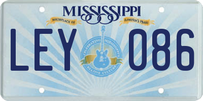 MS license plate LEY086