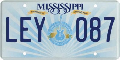 MS license plate LEY087