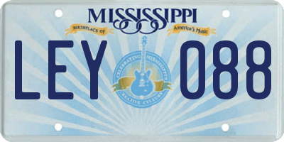 MS license plate LEY088