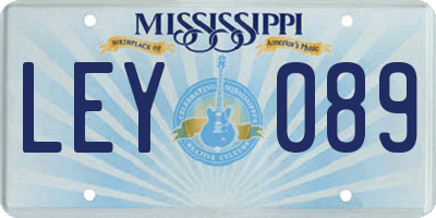 MS license plate LEY089