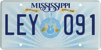 MS license plate LEY091