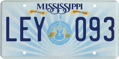 MS license plate LEY093