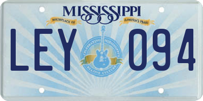 MS license plate LEY094
