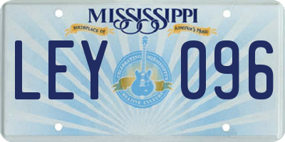 MS license plate LEY096