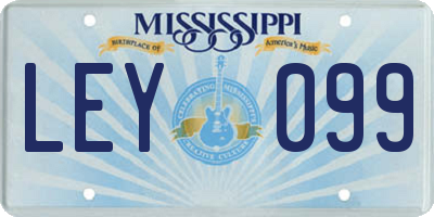 MS license plate LEY099