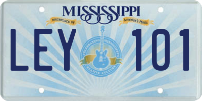 MS license plate LEY101