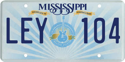 MS license plate LEY104
