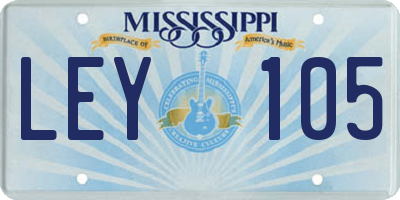 MS license plate LEY105