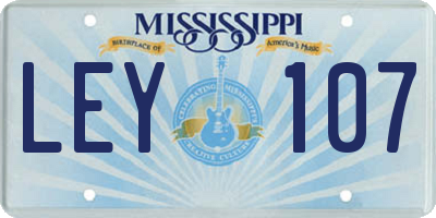 MS license plate LEY107