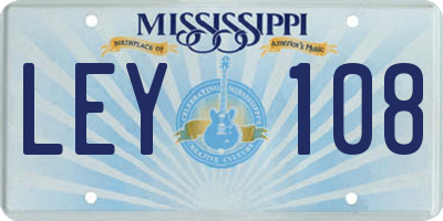 MS license plate LEY108