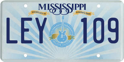 MS license plate LEY109