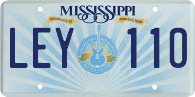 MS license plate LEY110