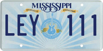 MS license plate LEY111