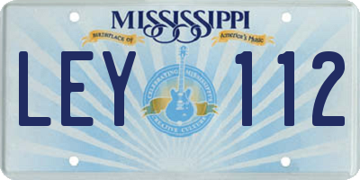 MS license plate LEY112