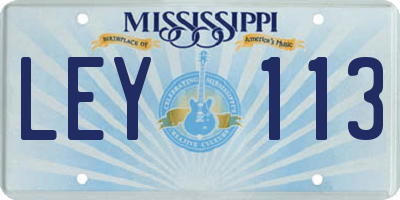 MS license plate LEY113