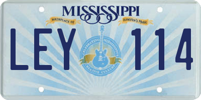 MS license plate LEY114