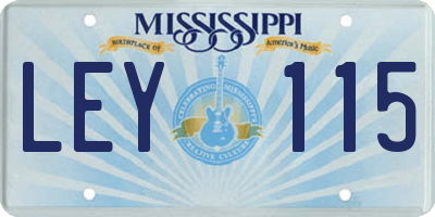 MS license plate LEY115