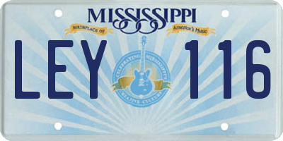 MS license plate LEY116