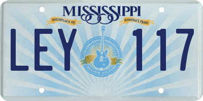 MS license plate LEY117
