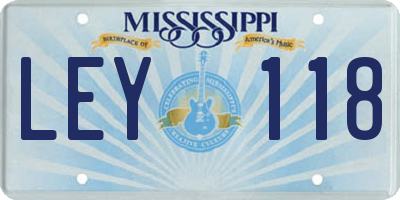 MS license plate LEY118