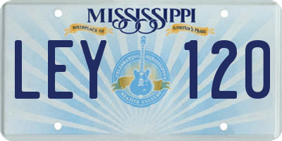 MS license plate LEY120