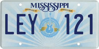 MS license plate LEY121