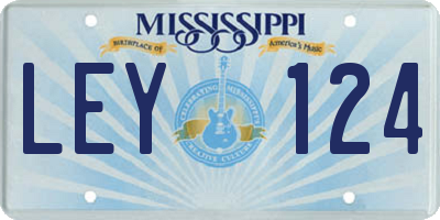 MS license plate LEY124