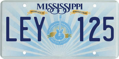 MS license plate LEY125