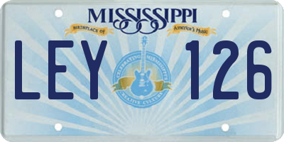 MS license plate LEY126