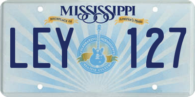 MS license plate LEY127