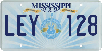 MS license plate LEY128