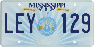 MS license plate LEY129