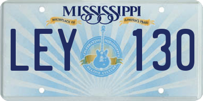 MS license plate LEY130