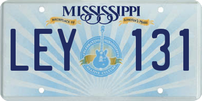 MS license plate LEY131