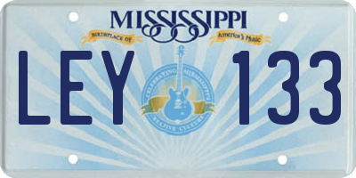 MS license plate LEY133