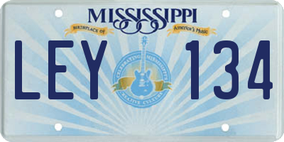 MS license plate LEY134
