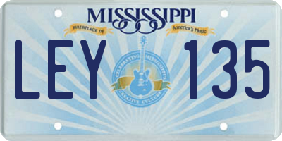 MS license plate LEY135