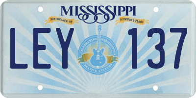 MS license plate LEY137